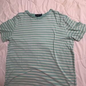 Polo by Ralph Lauren Green and White Striped Short Sleeve Tee